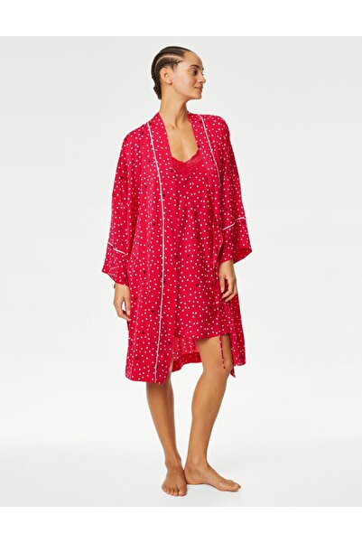 Marks & Spencer Dream Satin: Puantiye Desenli Sabahlık