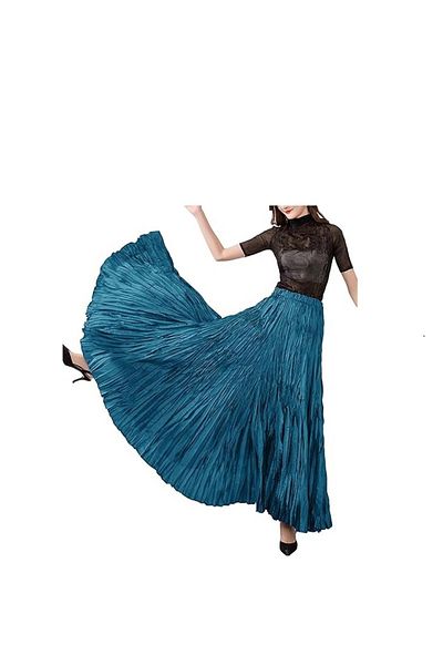 GAMZE ALPTEKİN Fusta maxi din satin premium - Fusta de dama plisata cu talie elastica si riduri