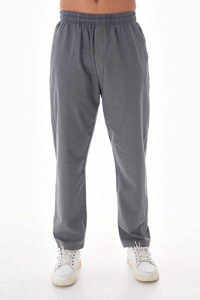 BESEDU Linen Trousers - Elastic Waist Design