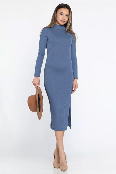 GÜLSELİ Γυναικείο φόρεμα Indigo Half Fisher Slit