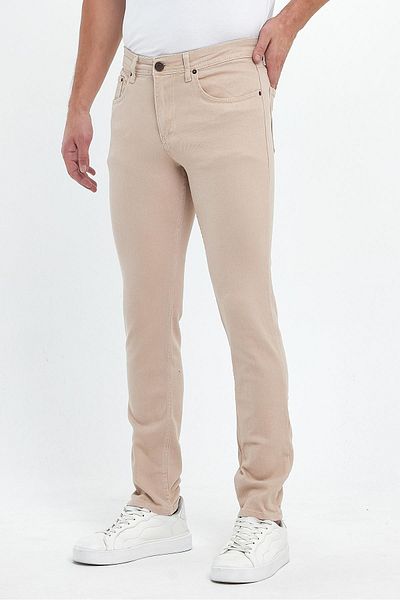 FİHA Slim Fit Gabardine Παντελόνι - Slim Fit, Μπεζ