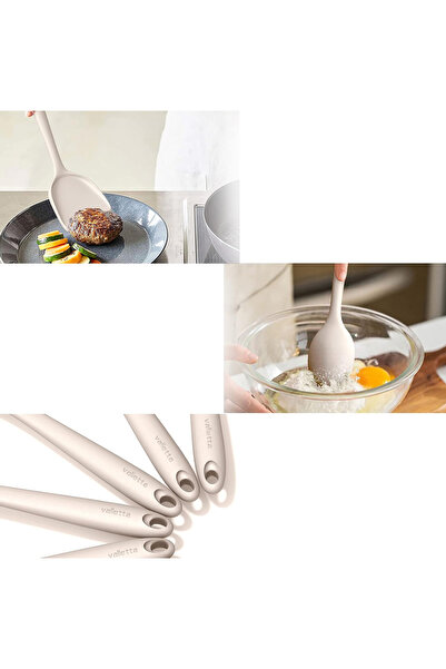 valletta Maracas Heat Resistant Fireproof Non-Stick Silicone Spatula Set 25 Pieces Vanilla