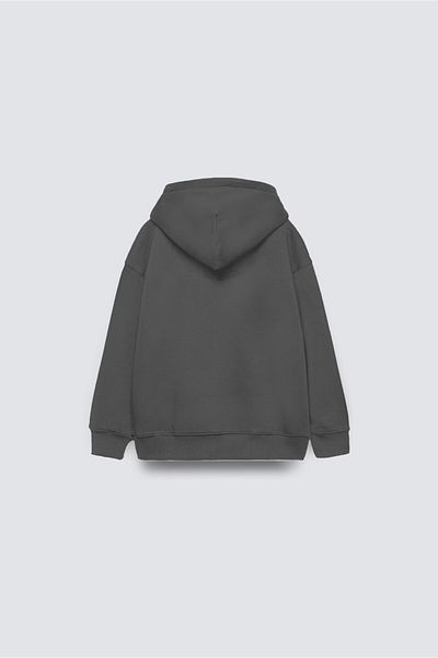 The Champ Clothing Детски суитшърт с качулка и кенгуру джоб Smoke Basic, детайлен полар, голям размер