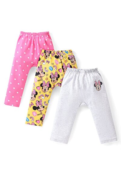 Babyhug Disney مجموعة من 3 سراويل داخلية طويلة محبوكة متشابكة باللون الأصفر والأبيض والوردي
