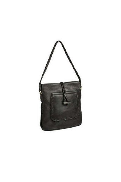 Hidesign Beluga Deer Leather Handbag for Women-Black