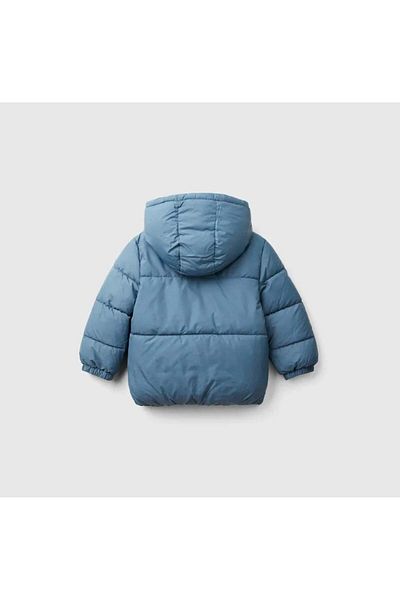 United Colors of Benetton Boy's Blue Aviator - Left Logo Patch, Pocket Detail, Zippered Mo