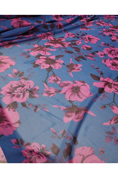 Kumaş Parça Yumuşak File Mavi Fuşya RenklerdeEn: 150 cm