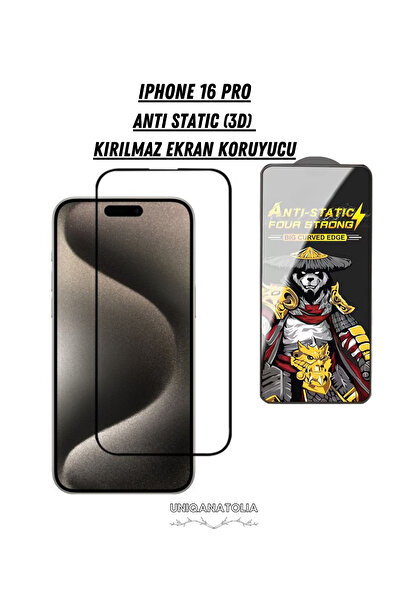 iPhone 16 Pro Anti-Static 3D Dustproof Unbreakable Screen Protector