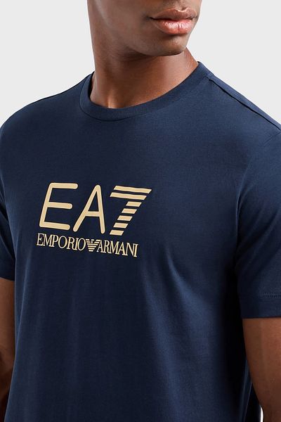 EA7 Ανδρικό μπλουζάκι μπλε - βαμβακερό, κανονική εφαρμογή, κοντό μανίκι 7M 000007   AF10170-UB102