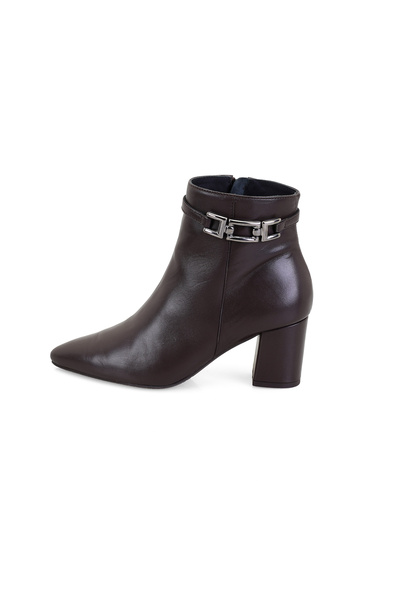 Desa Brown Women's Desacomfort Heeled Leather Boots with Buckle Accessories