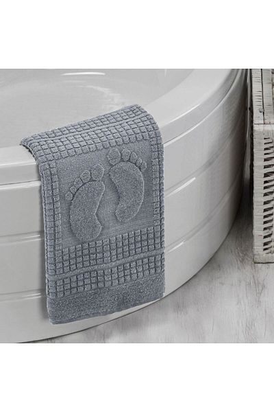 Rebeka 2 Pieces of Şilay Foot Towel - Mat Light Gray 260g