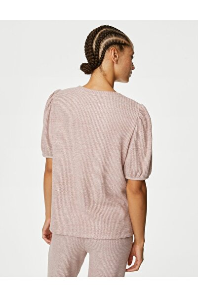 Marks & Spencer Kısa Kollu Waffle Pijama Üstü