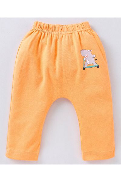 Babyhug بنطال ضيق من القطن بطول الكاحل بطبعة مخططة وطبعة فرس النهر، عبوة من 3 قطع - متعدد الألوان