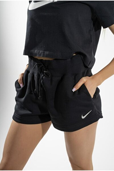 Nike Sw Pnx Fleece Yüksek Belli BOL KESİM Kadın Siyah Şort