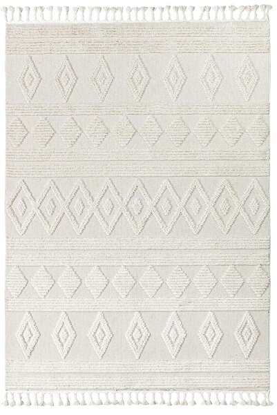 MOQA Max 1801 Bohem Iskandinav Beyaz Halı