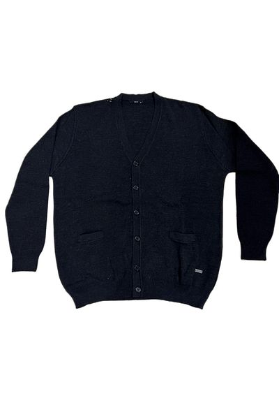 Soylu Triko Comfortable Fit Large Size Long Sleeve Full Cotton Quality Knitting Cardigan