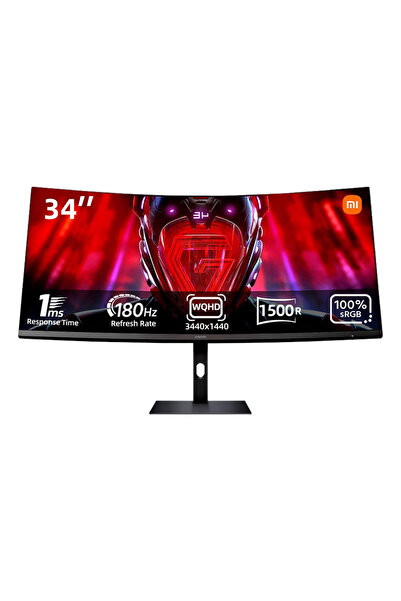 Xiaomi Display Monitor Curved For Gaming G34WQI WQHD 180Hz 34inch ELA5458UK - Black