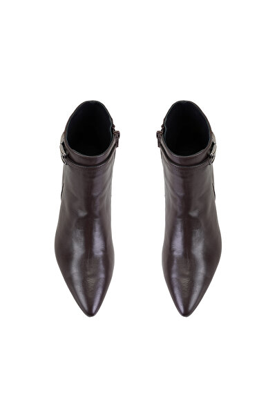 Desa Brown Women's Desacomfort Heeled Leather Boots with Buckle Accessories