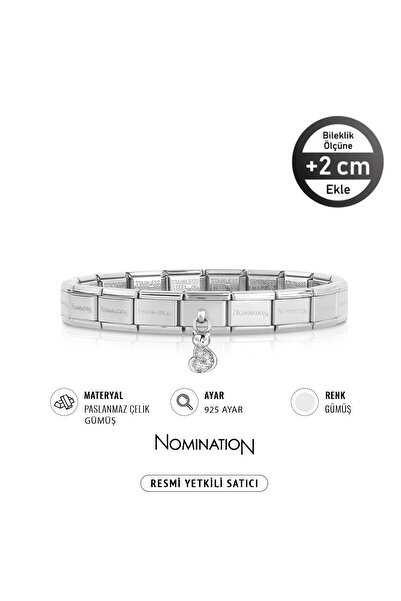 NOMİNATİON Italy Composable 925 Ayar Gümüş Taşlı Sallanan Kedi Ve Çelik Bilek...