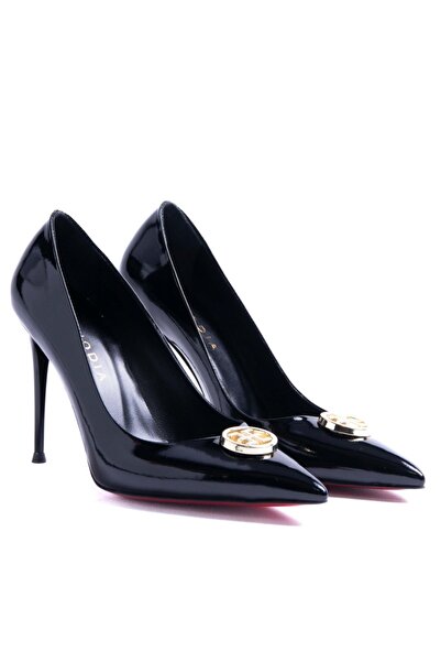 Enodia DOSIA SİYAH RUGAN TOKA DETAYLI TOPUKLU AYAKKABI