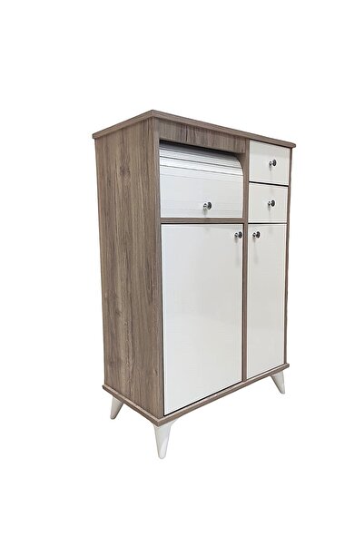 Ege Mobilya Çok Amaçlı Mutfak Kiler Dolabı Kurulu Kahferengi