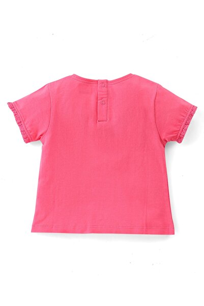 Babyhug 100% Cotton Knit Half Sleeves Top & Skirt Set with Suspender & Floral Print - Pink