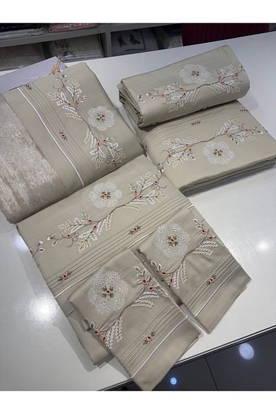 incisecrethome Handcrafted Pique and Duvet Cover Set 7 Pieces