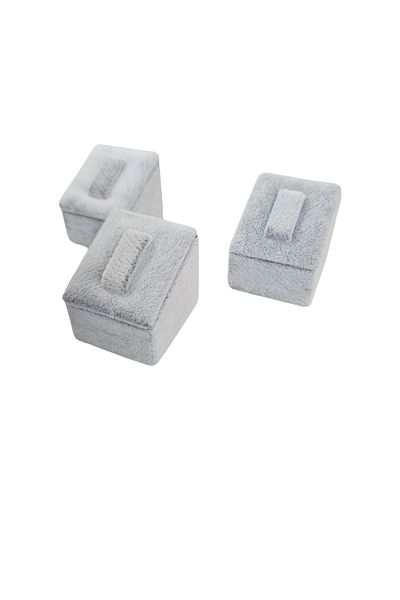 ÖZER KUTU 3X3.5 cm Suede Ring Stand - Triple (with Tabs) 3 Pcs