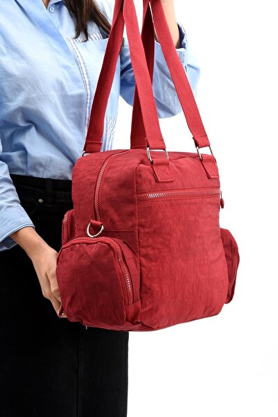 DUOMİNO Fcstore Clinker Women's Red Crinkle Waterproof Shoulder Bag / Shoulder Bag / Shoulder Bag