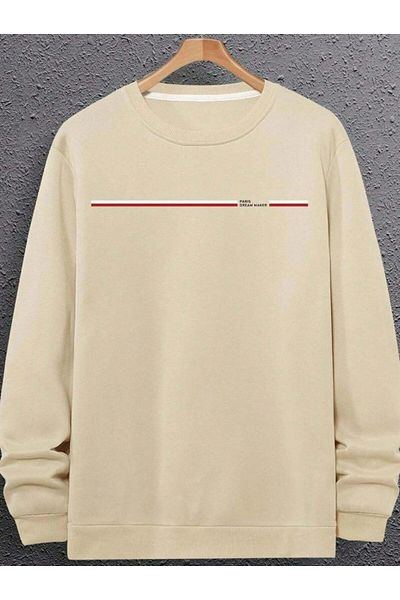 MODARİCH Φούτερ Paris Dream Maker Oversize - Μπεζ, Crew Neck