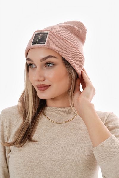 Glove workshop Singer Printed Unisex Beanie Beanie Pudra