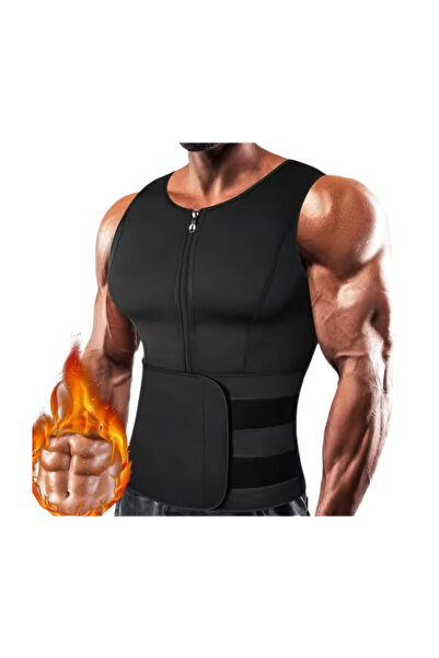 Ankaflex سترة مشد لتدريب الخصر من النيوبرين مع سحاب لتشكيل ضغط الجسم وقميص دا...