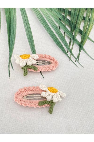 Kadın Girişimciler Atölyesi Loves & Not Loves Daisy Pink Cataramă snap din 2 piese, lucrată manual de lungă durată