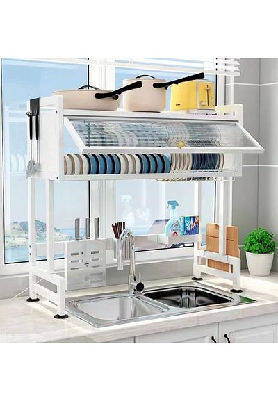 ALMUFARREJ Steel dish drying and storage rack
