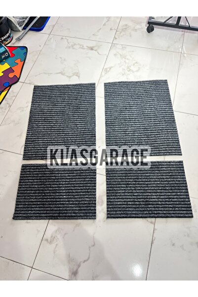KLASGARAGE Araç Içi Çelik Halı Paspas Gri Siyah Altı Lastikli Oto
