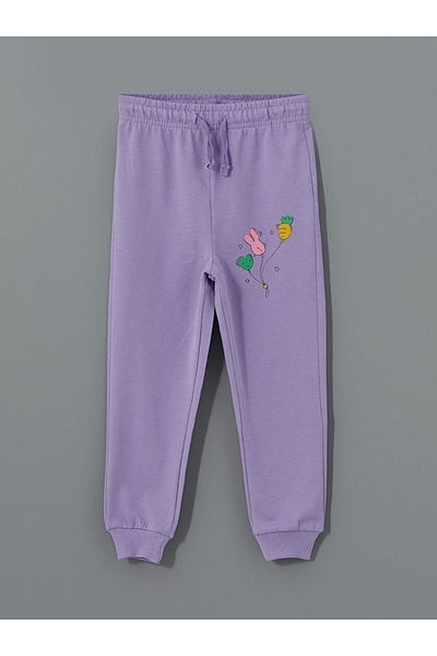 LC Waikiki Lcw Baby - Lilac Baby Girl Sweatpants 2-Piece with Elastic Waist