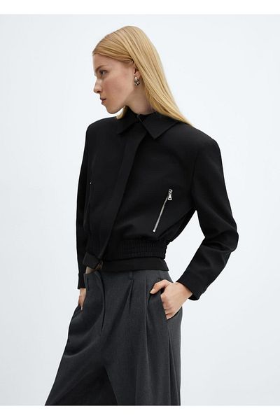 MANGO Woman Kurze Jacke mit gepolsterten Schultern