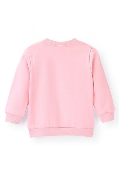 Babyoye Babyoye Eco Conscious 100% Cotton Full Sleeves Sweatshirts With Sequine Detailing - Pink