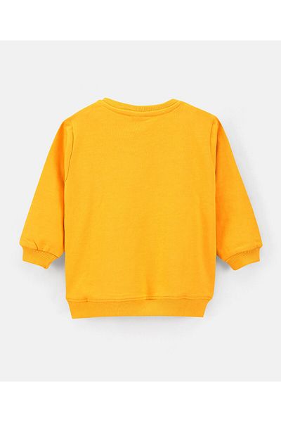 Bonfino Full Sleeves Sweatshirt Text Print - Yellow