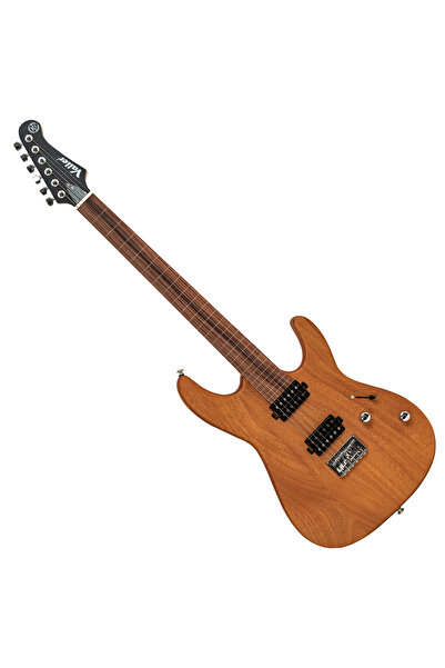 VALLER FTS300A Mat Koyu Kahve Okoume Ağacı HH Aktif Perdesiz Elektro Gitar