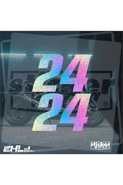 Sticker Works 2 قطعة ملصق محرك رقم 30 - هولوغرام