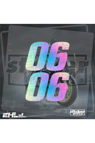 Sticker Works 2 قطعة ملصق محرك رقم 30 - هولوغرام