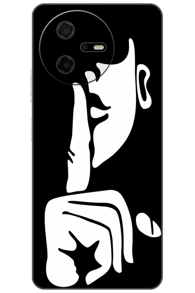 CASPER Via A40 Uyumlu Kılıf Desen Baskılı Silikon Siyah Beyaz Sessizlik STK:6...