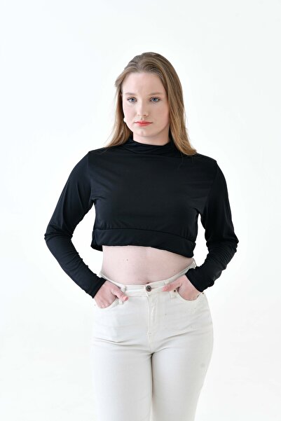 mirach 2’li Paket Büyük Beden Yarım Boyunluk Kol Kapatıcı Crop Bluz Seti Dekolte Kapatıcı