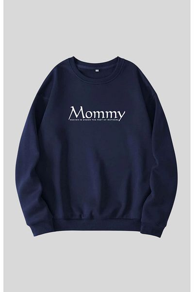 GYES Women's Mommy Printed Pregnant Oversize, Birth, Mother Gift Product Crew Neck Sweatshirt