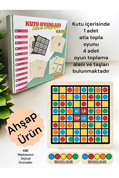 Kiri Ahşap Atla Topla oyunu zeka ve strateji oyunu