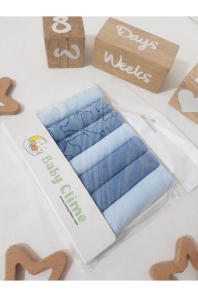 Baby Clime Combed Cotton Baby Mouth Cloth Set of 7 22X22 cm Mouth Wipes 100% Cotton Soft Fabric
