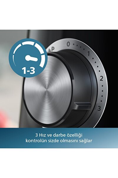 Philips 5000 Serisi Blender, ProBlend Plus Motor, 2 Litre Cam Hazne, 3 Hız ve Darbe Özelliği