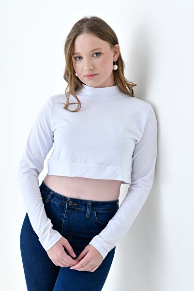 mirach Bluză crop cu mânecă lungă de mărime mare – Modele elegante și moderne de semi-bluse