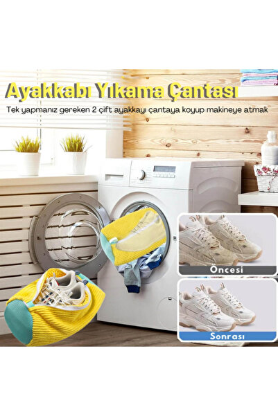 ZENİTH Faruk Şanoğlu Cotton Shoe Washing Bag - Yellow Tr Shoe Net Not Specified